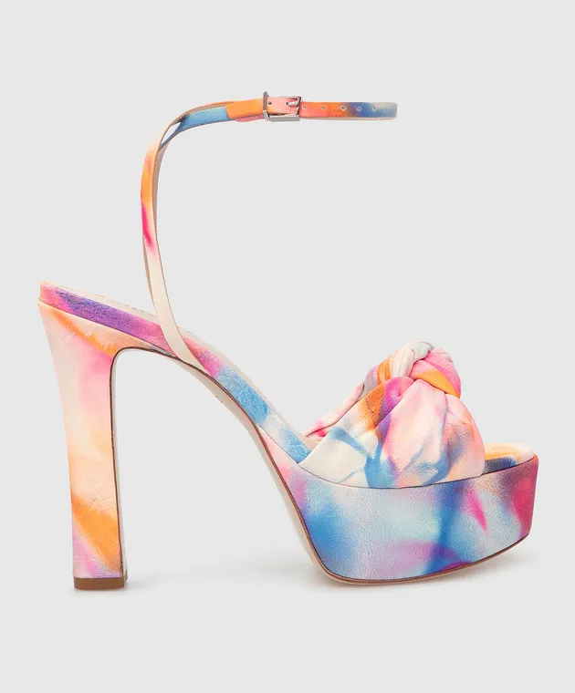 SCHUTZ LEATHER TIEDYE SANDALS