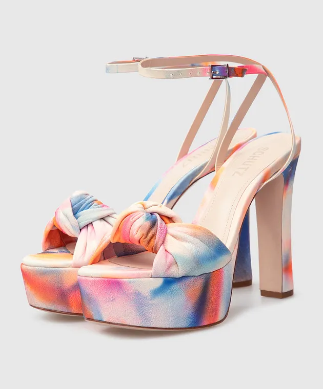 SCHUTZ LEATHER TIEDYE SANDALS
