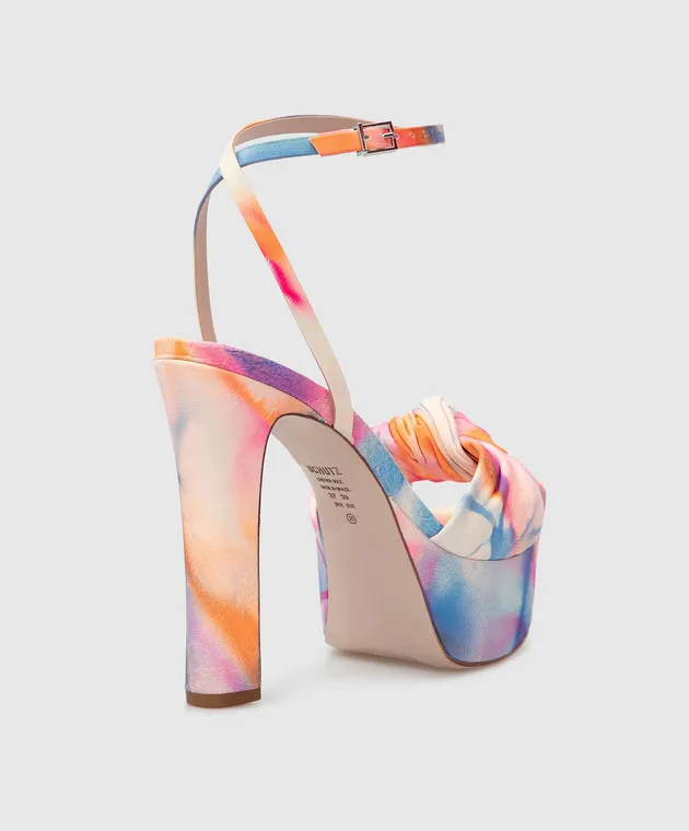 SCHUTZ LEATHER TIEDYE SANDALS