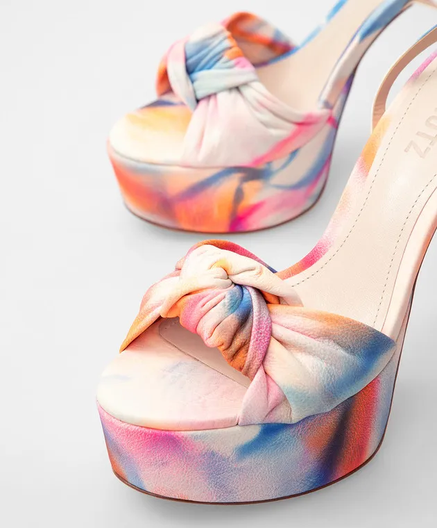 SCHUTZ LEATHER TIEDYE SANDALS
