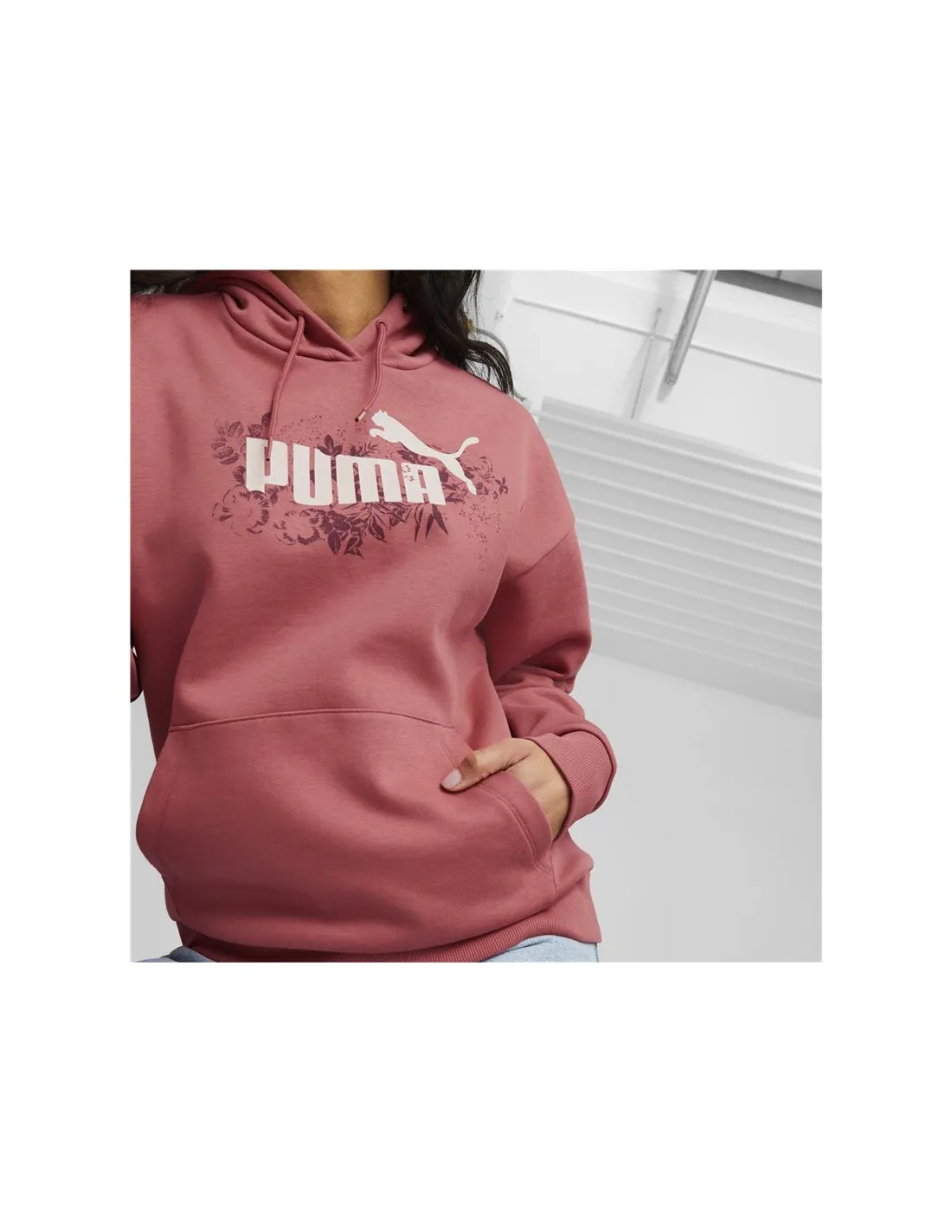 Sudadera Puma Ess+ Floral Vibes Coral Mujer