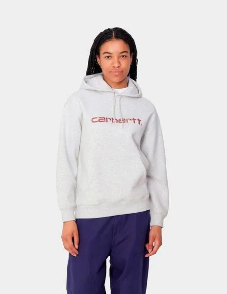 SUDADERA W' HOODED CARHARTT  ASH HEATHER / DUSTY