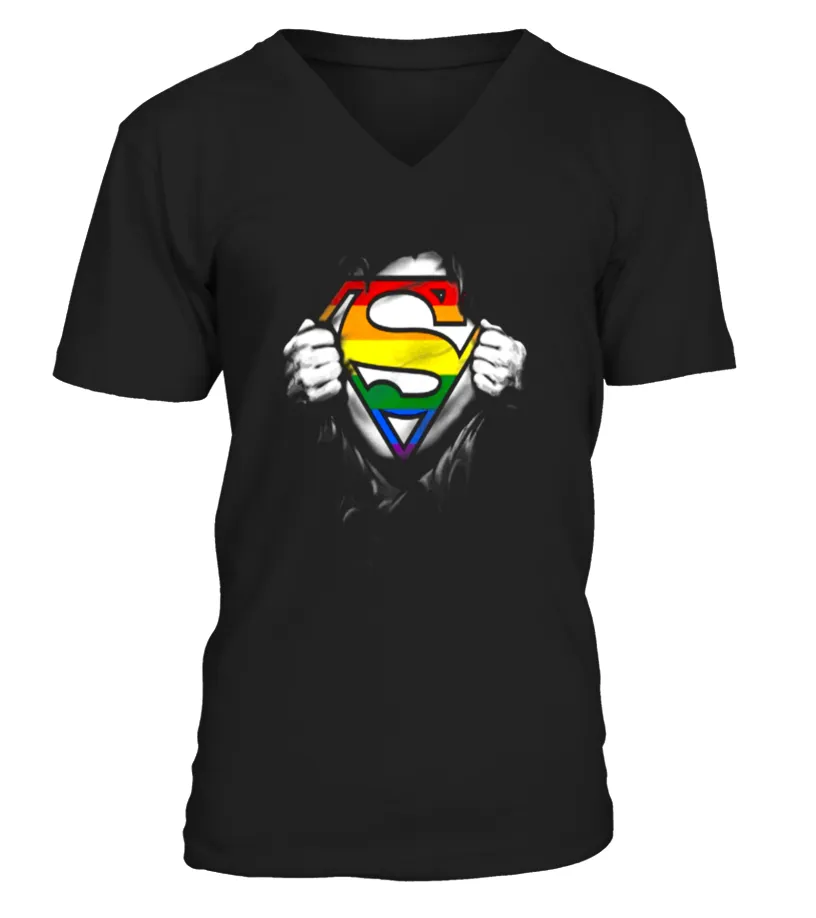 SUPPER LGBT TSHIRT  lgbt homo gay pride t shirt Camiseta cuello en V Unisex