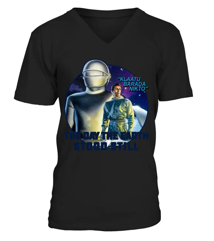 The Day the Earth Stood Still BK (11) Camiseta cuello en V Unisex