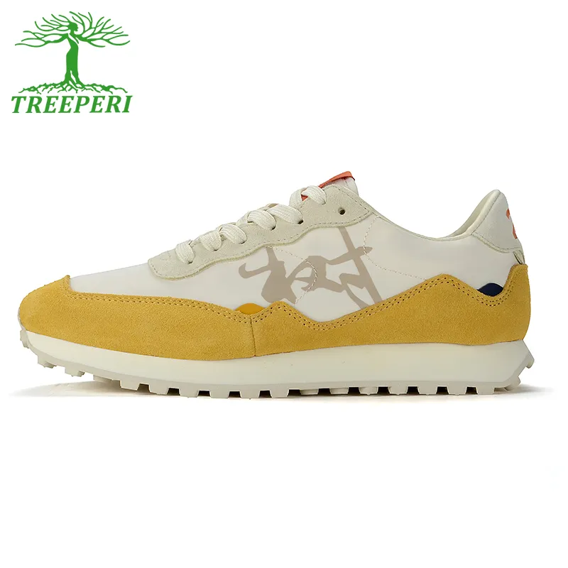 Treeperi T20 Tree Lettering Supla de ante Men Crema Blanca Gray Nylon Diseñador Diseñador zapatos Fashion Lifestyle Fainers Lace