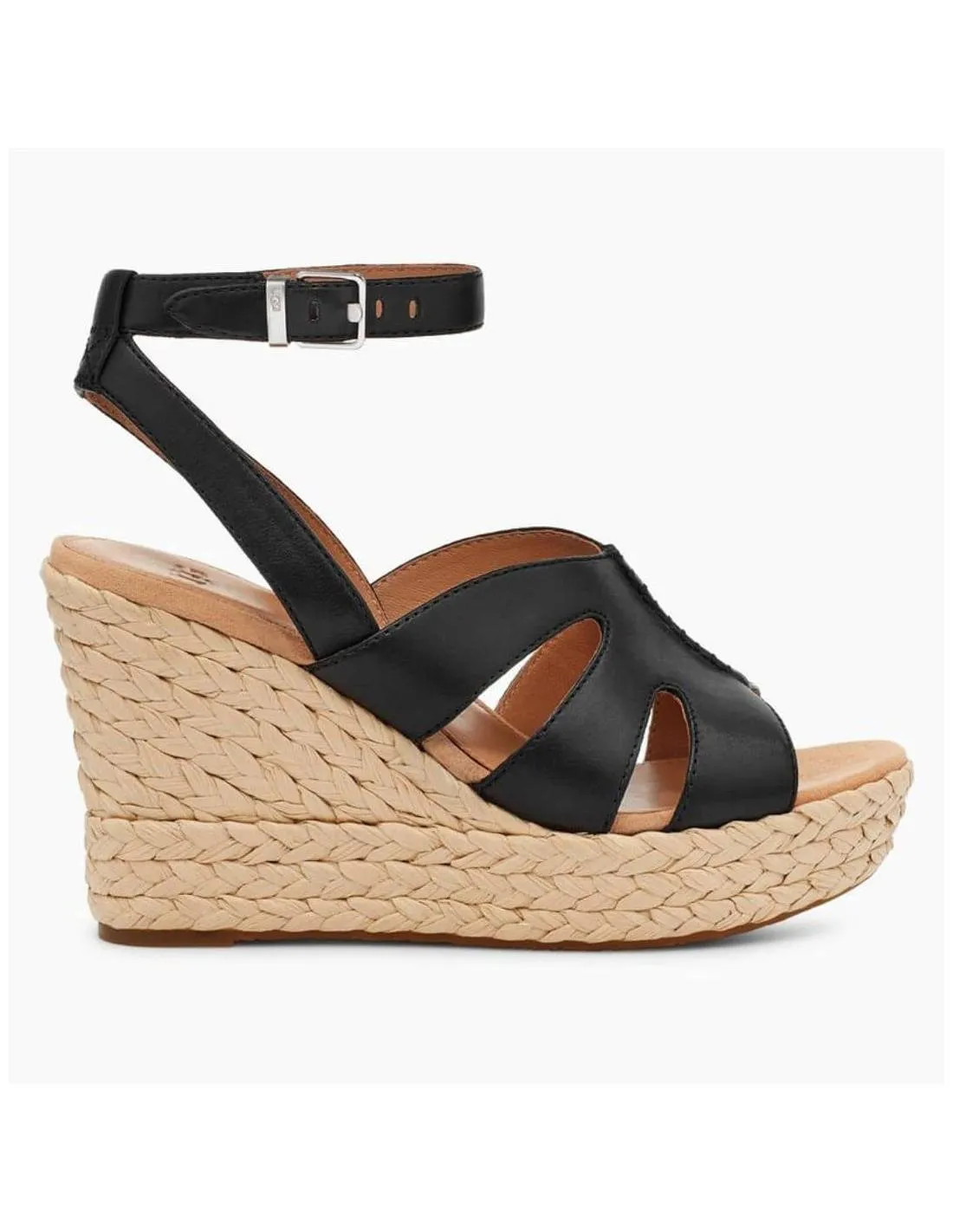 UGG  CUñA CAREENA PIEL NEGRO