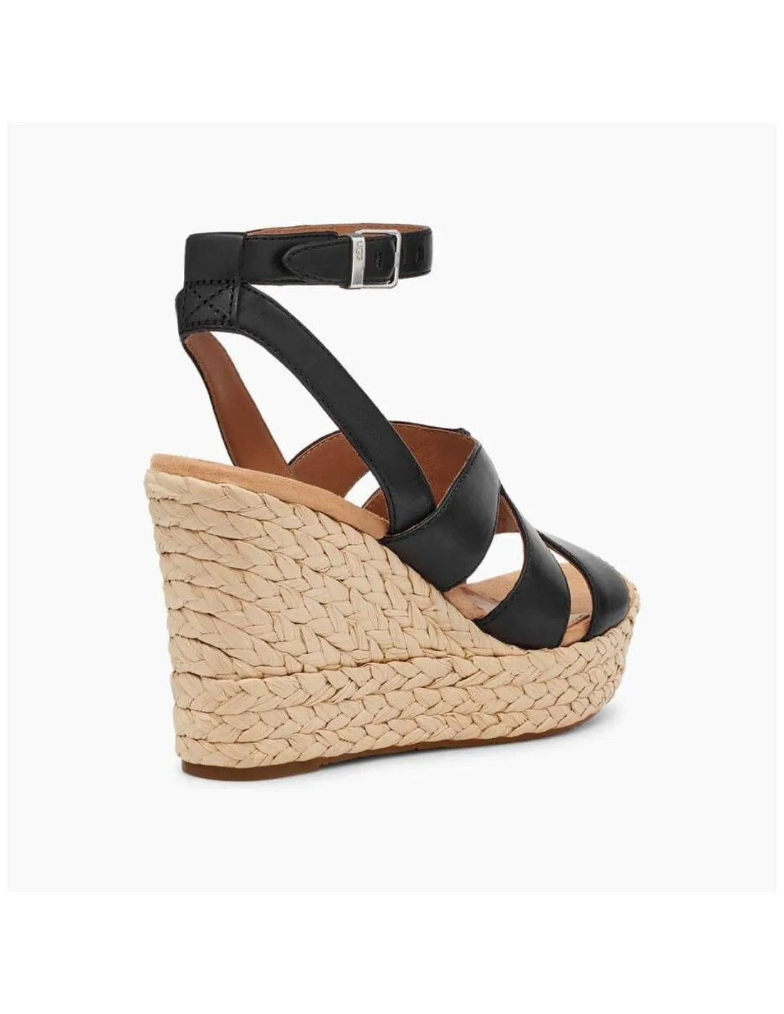 UGG  CUñA CAREENA PIEL NEGRO