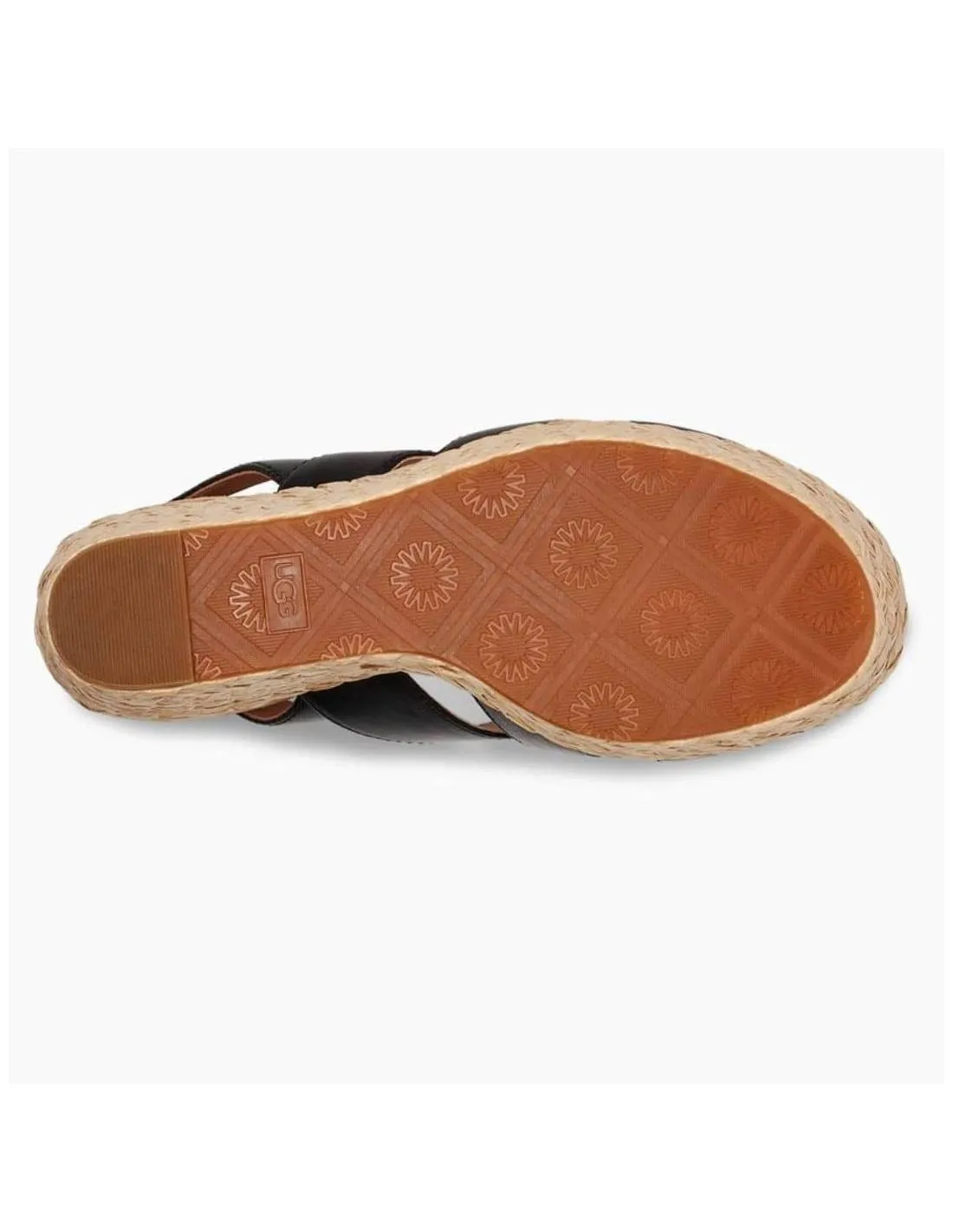 UGG  CUñA CAREENA PIEL NEGRO