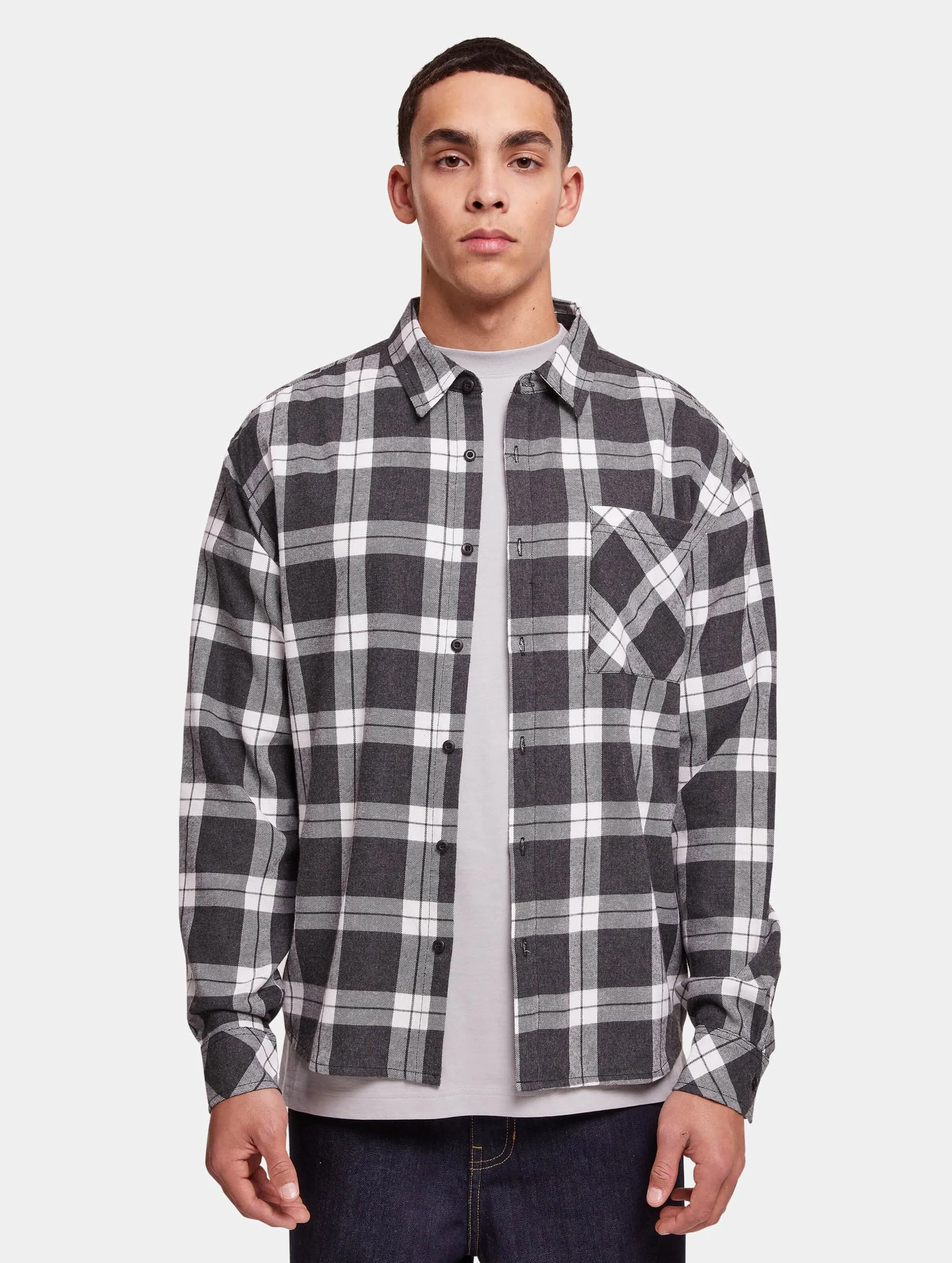 Urban Classics Urban Classics Boxy Dark Checked Hemd