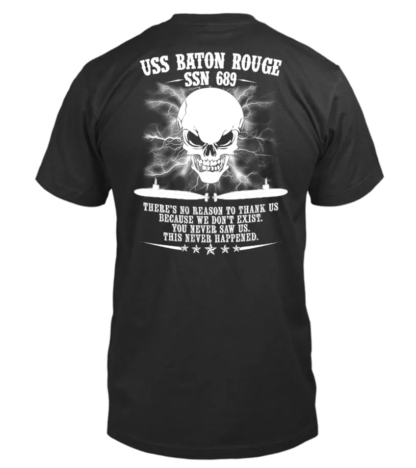 USS BATON ROUGE (SSN689)  TSHIRT CAMISETA CUELLO REDONDO UNISEX