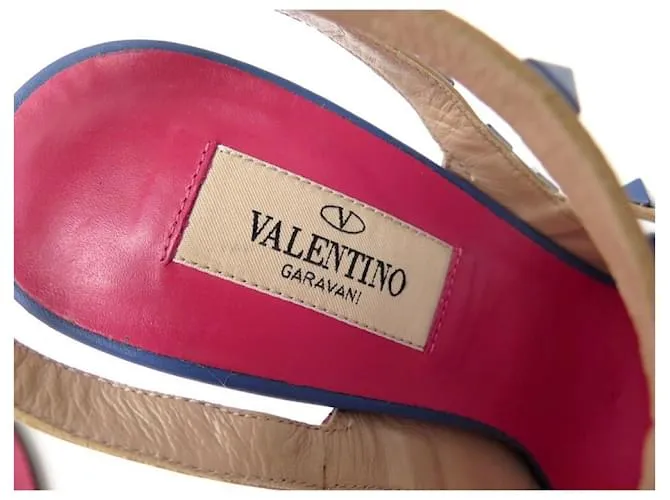 VALENTINO ZAPATOS ZAPATOS DE ZAPATOS ROCKSTUD 38 ESO 39 ES ZAPATOS DE SALÓN DE PIEL ROSA 