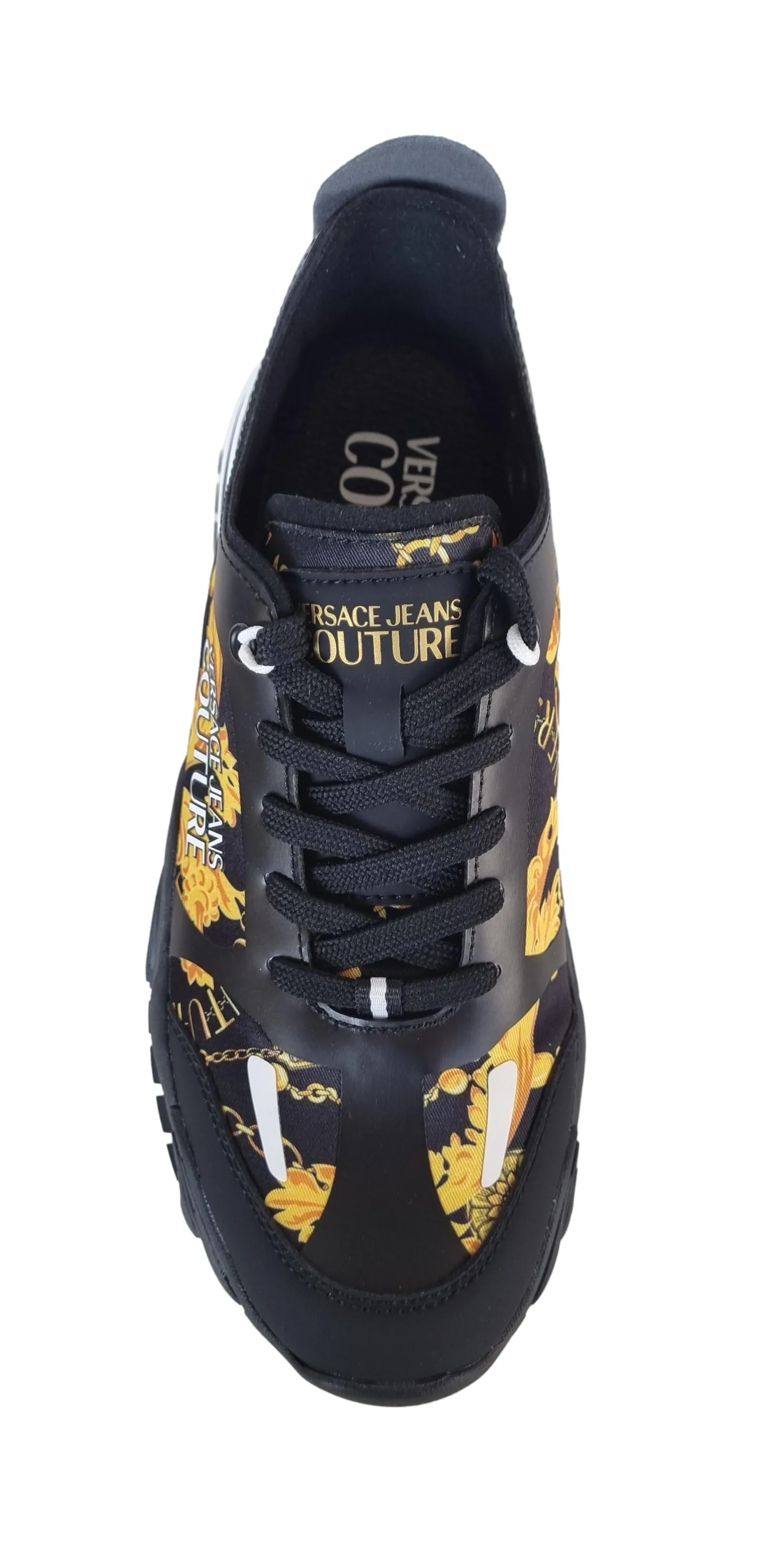 Versace couture zapatillas de hombre zapatos new trail 75YA3SIB negro