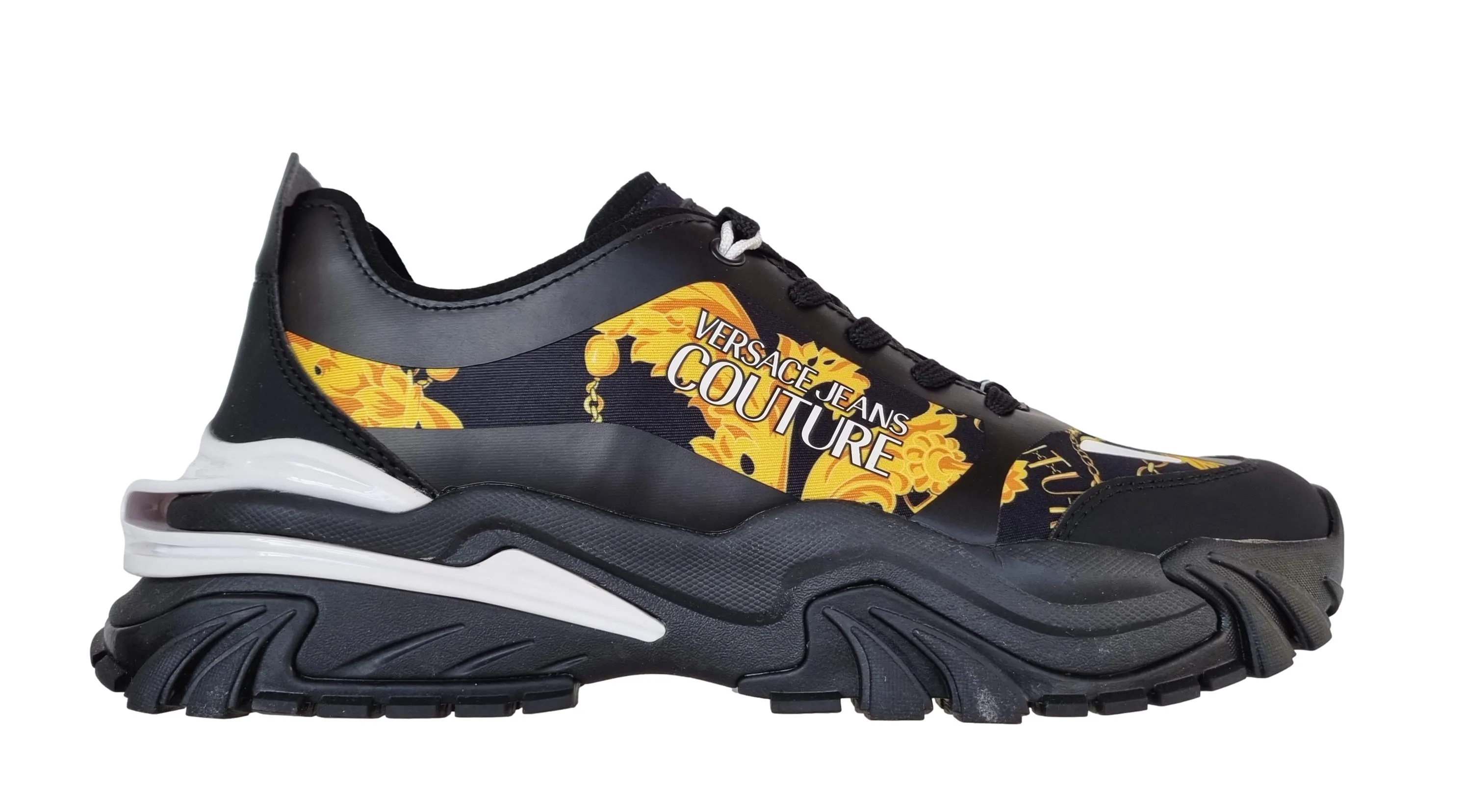 Versace couture zapatillas de hombre zapatos new trail 75YA3SIB negro