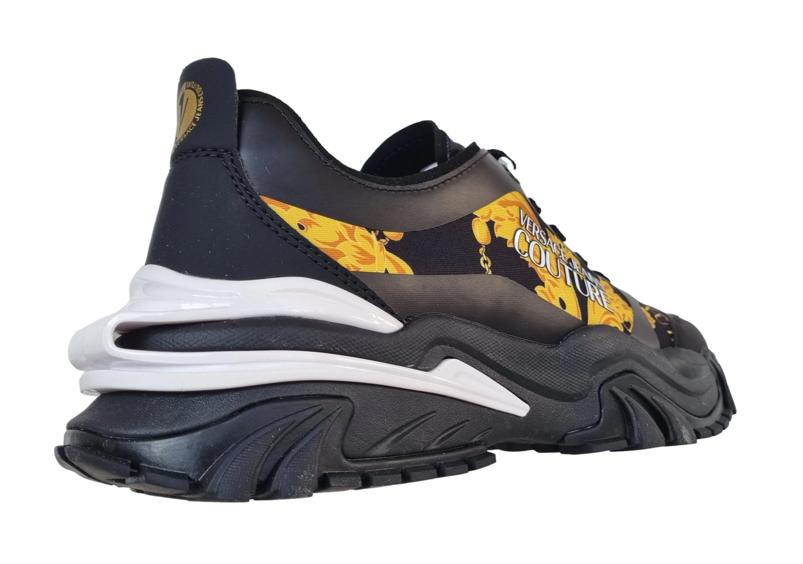 Versace couture zapatillas de hombre zapatos new trail 75YA3SIB negro