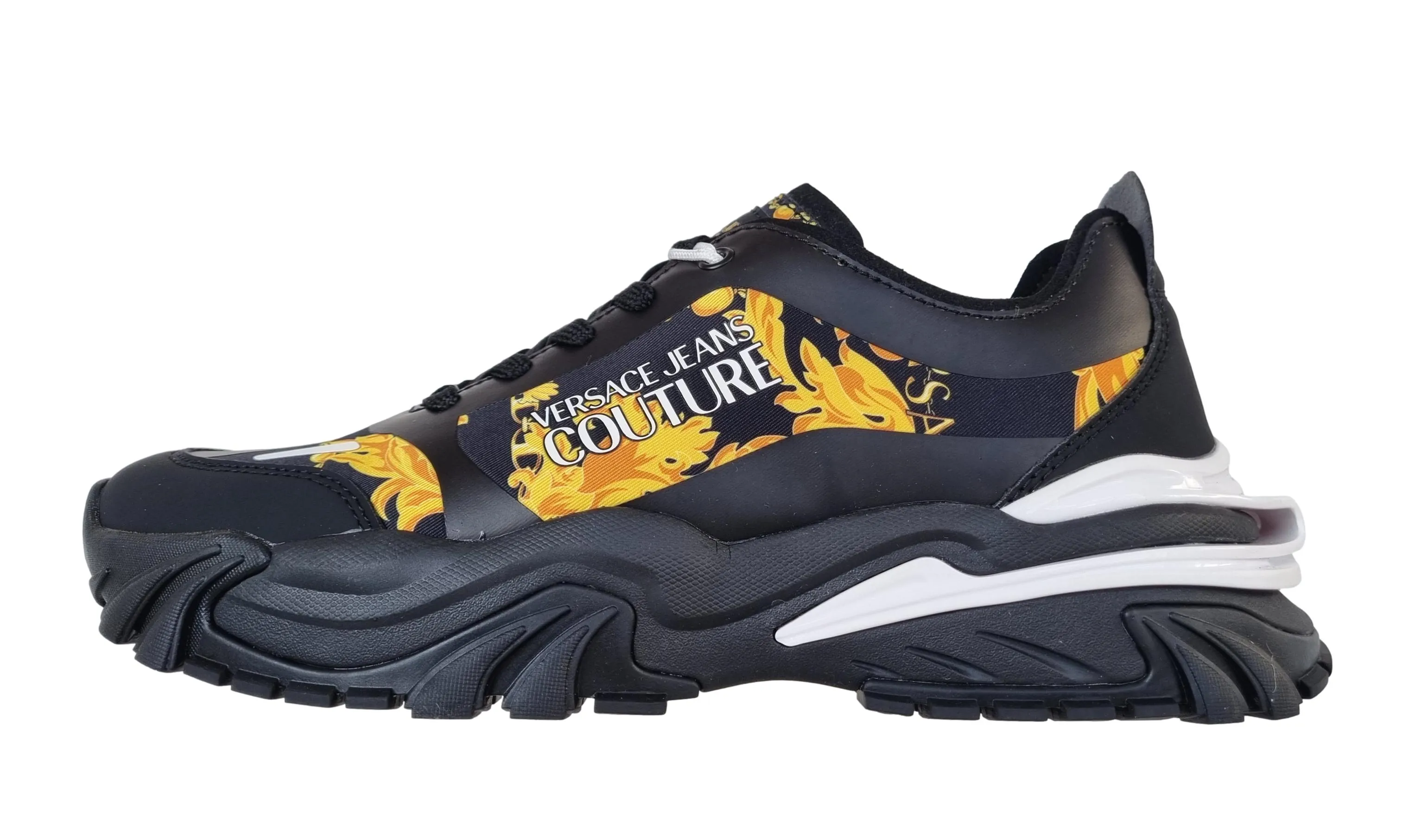 Versace couture zapatillas de hombre zapatos new trail 75YA3SIB negro