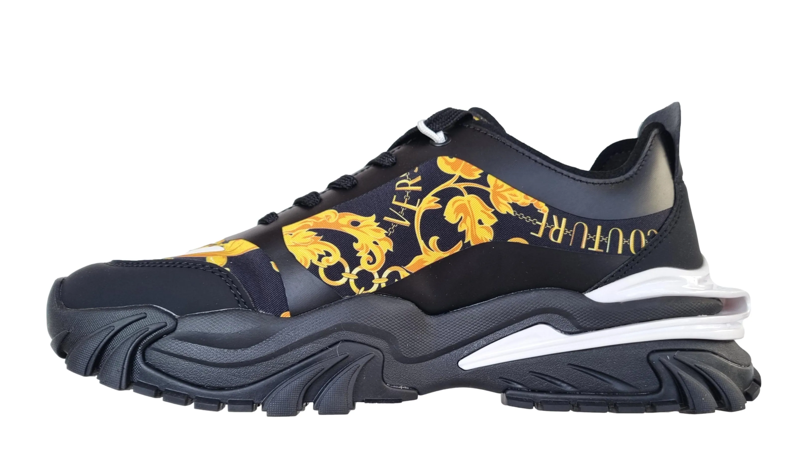 Versace couture zapatillas de hombre zapatos new trail 75YA3SIB negro