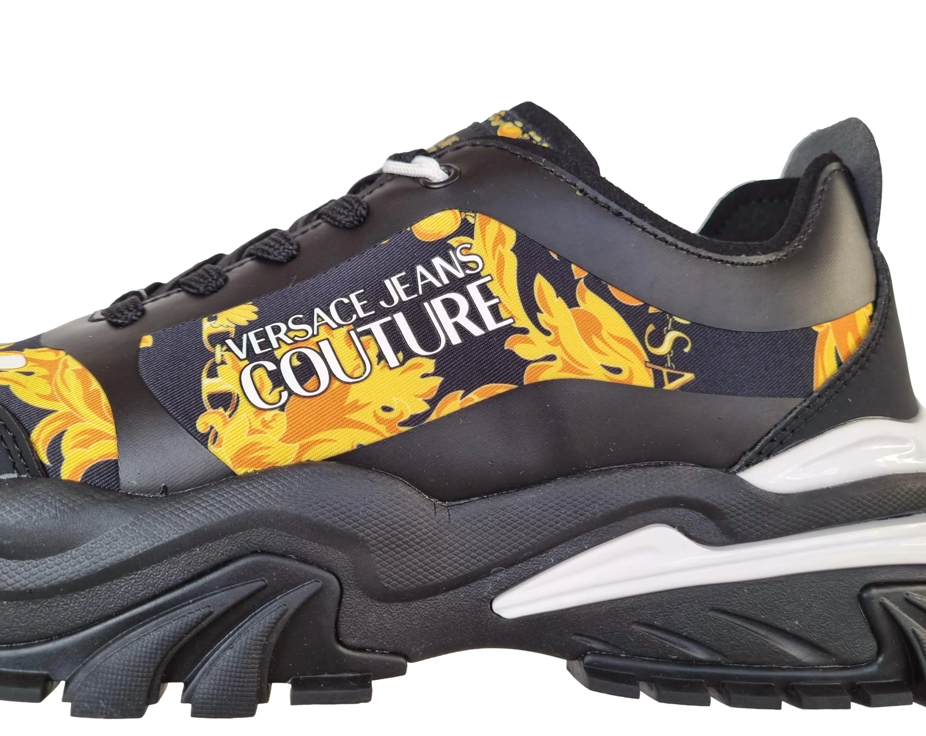 Versace couture zapatillas de hombre zapatos new trail 75YA3SIB negro