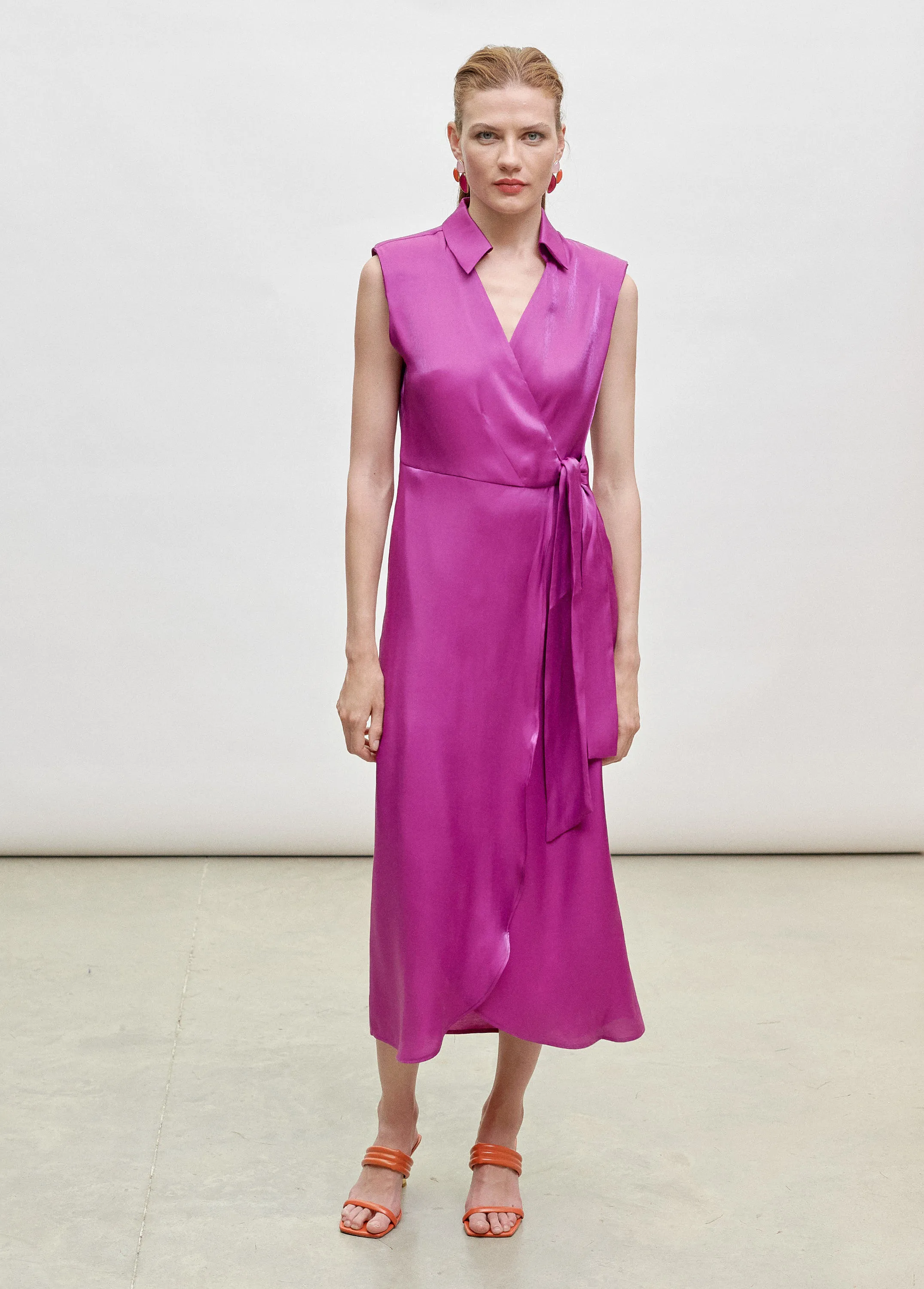 Vestido tornasolado ciruela Lola Casademunt