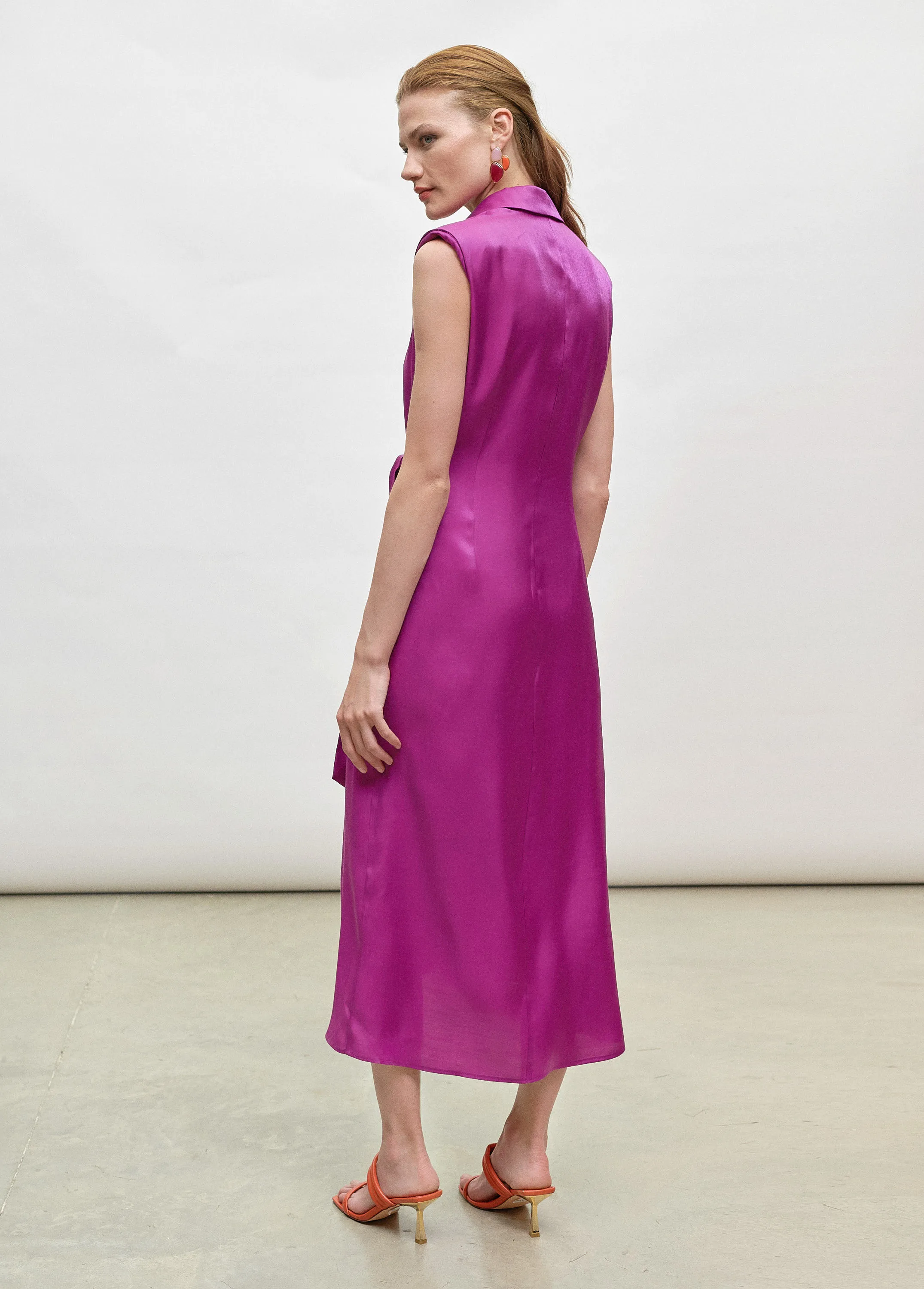 Vestido tornasolado ciruela Lola Casademunt