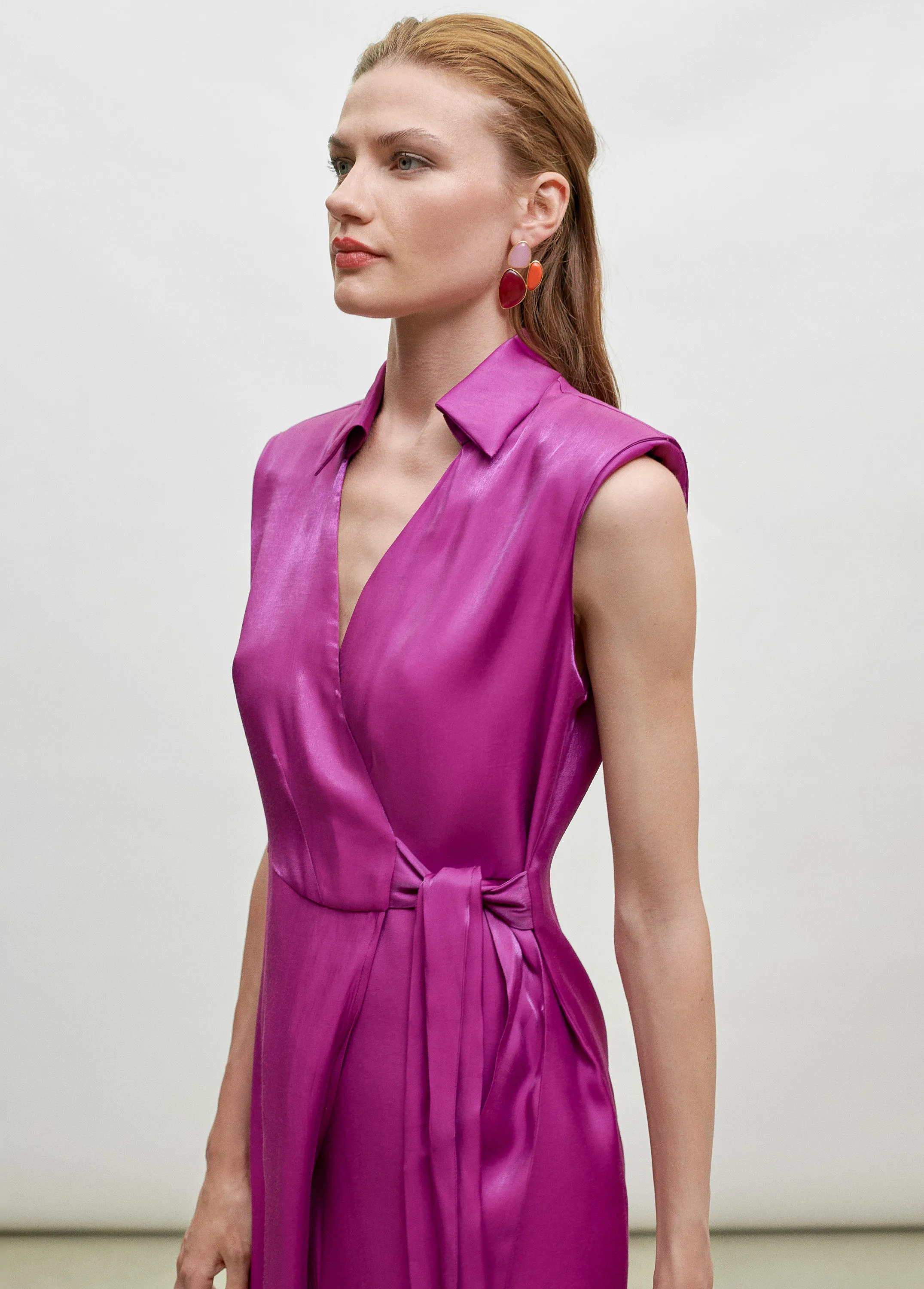 Vestido tornasolado ciruela Lola Casademunt