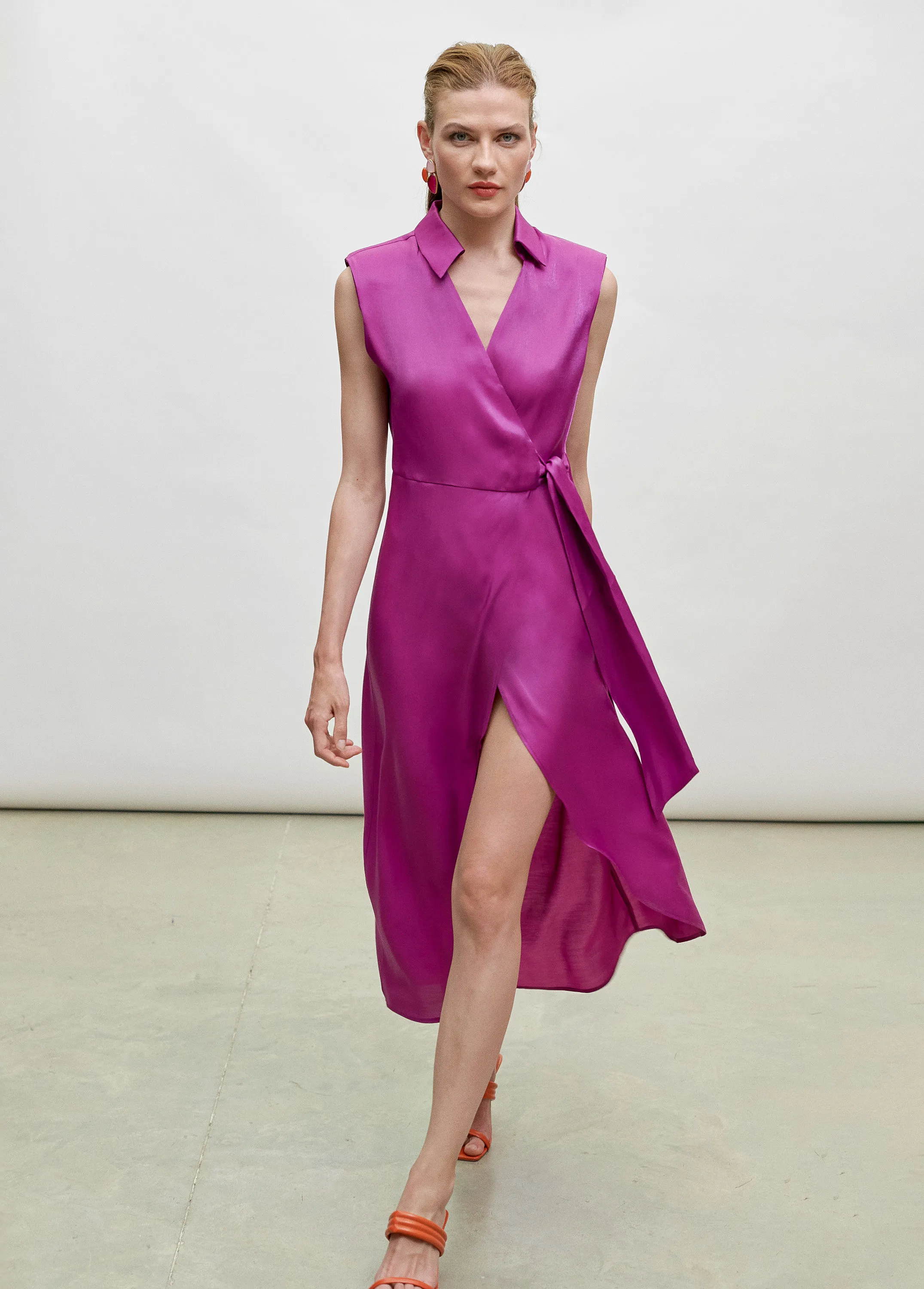 Vestido tornasolado ciruela Lola Casademunt