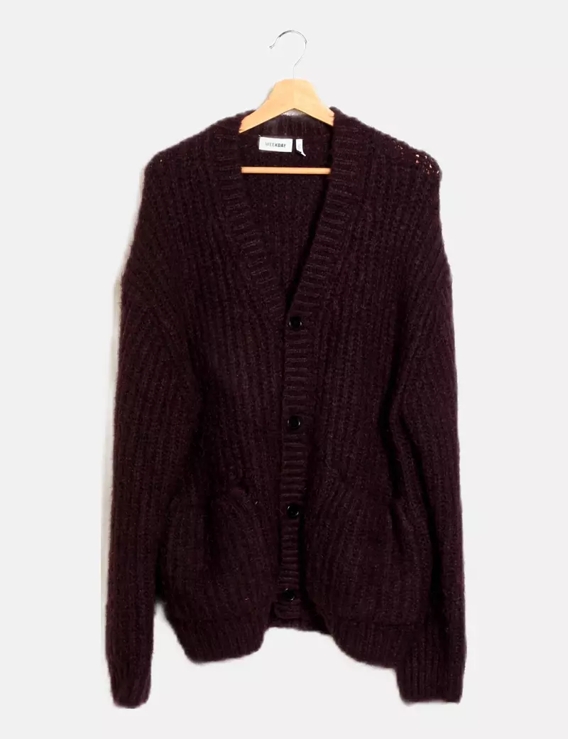 Weekday Chaqueta morada punto grueso