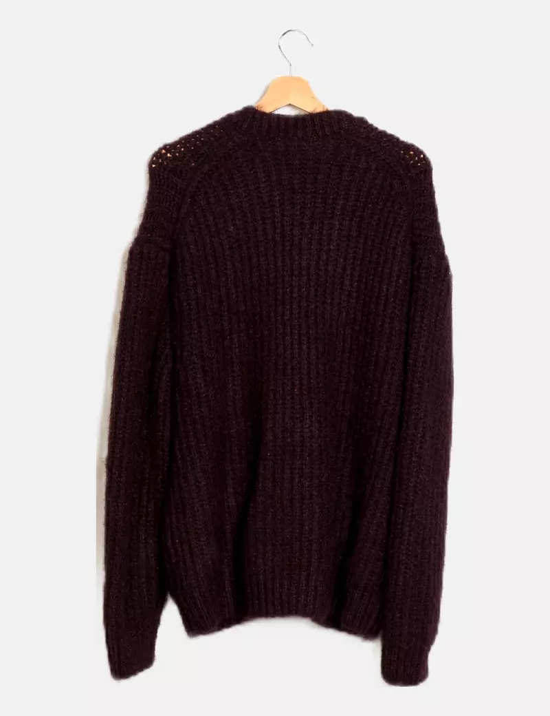Weekday Chaqueta morada punto grueso