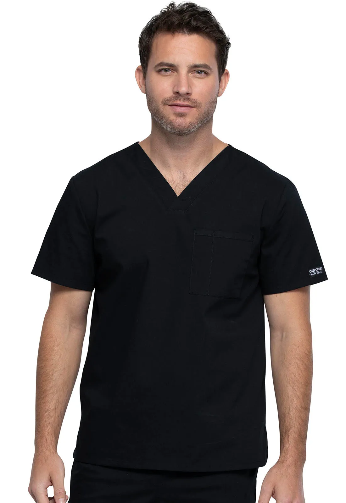WORKWEAR PROFESSIONALS UNISEX VNECK TOP  IN BLACK