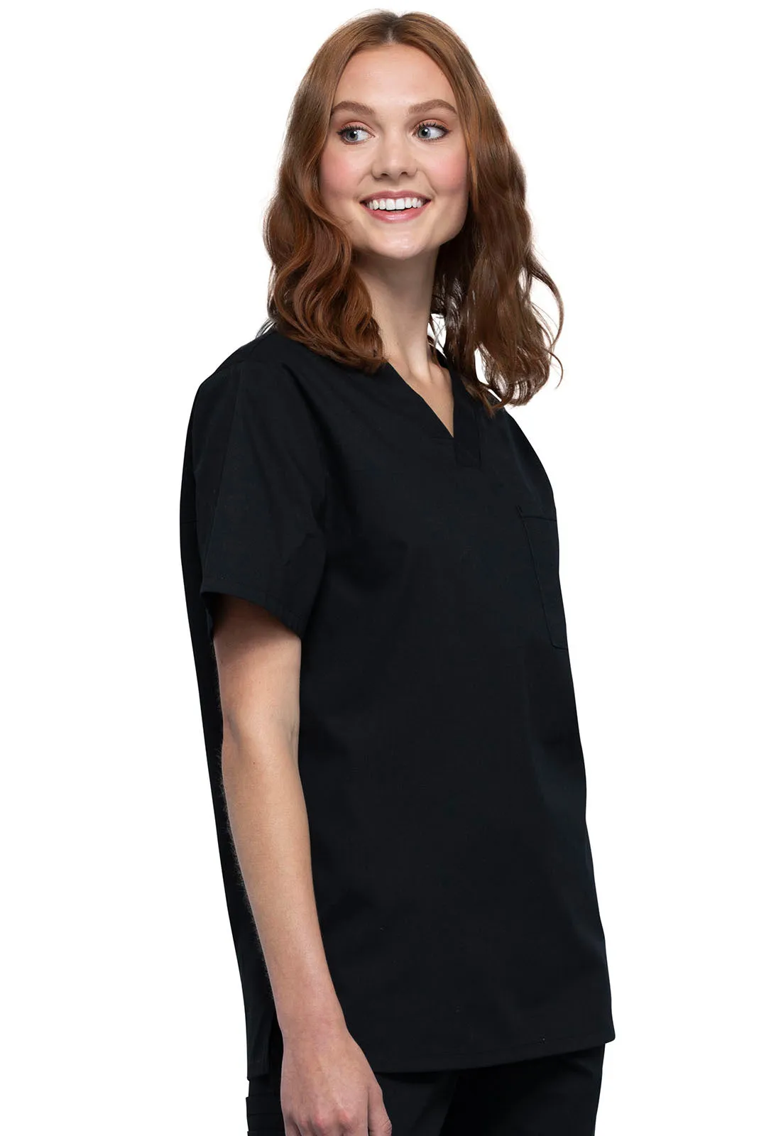 WORKWEAR PROFESSIONALS UNISEX VNECK TOP  IN BLACK
