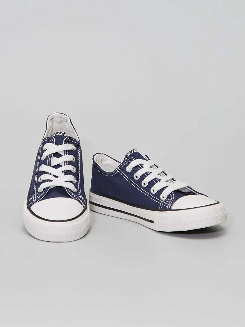 ZAPATILLAS BAJAS DE TELA  AZUL