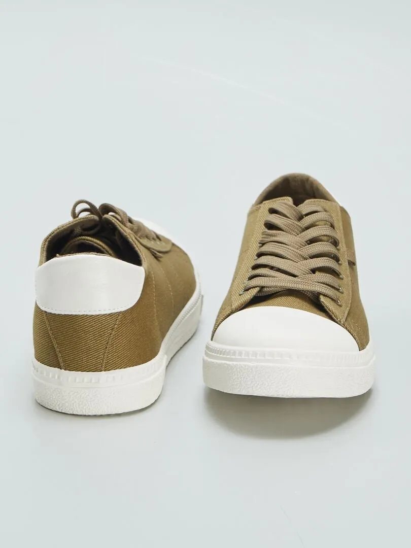 ZAPATILLAS BAJAS DE TELA  KAKI