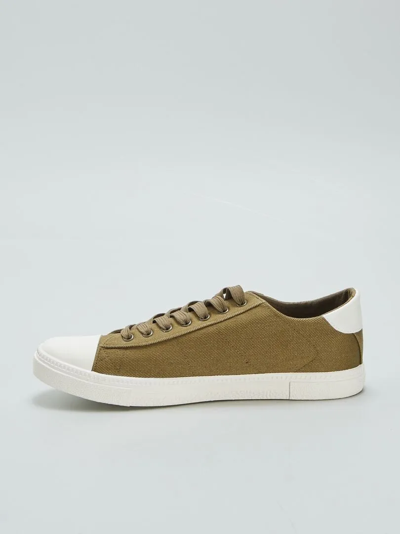 ZAPATILLAS BAJAS DE TELA  KAKI