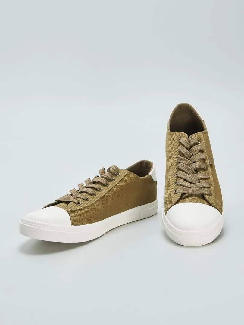ZAPATILLAS BAJAS DE TELA  KAKI