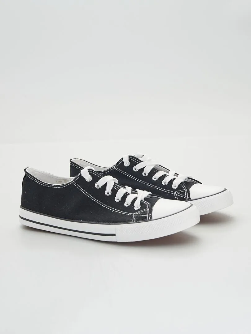 ZAPATILLAS DE TELA BáSICAS  NEGRO