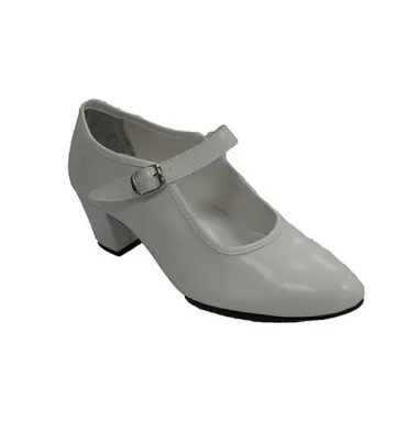 Zapato baile sevillanas flamenco para niña o mujer Danka en blanco