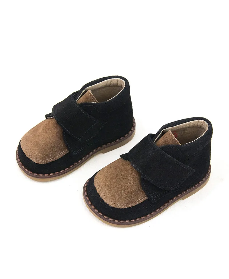 Zapato Bebe Niño ELI Ante Negro Camel