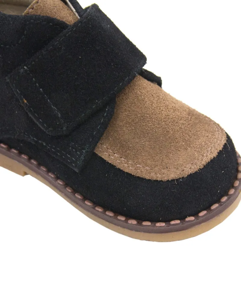 Zapato Bebe Niño ELI Ante Negro Camel