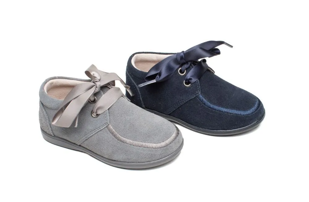 Zapato Niño Azul Marino Serraje Piel