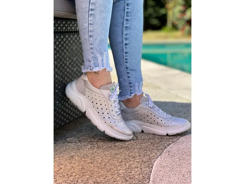 ZAPATO SPORT DE PIEL 3406 NOTTON EN COLOR PLATA