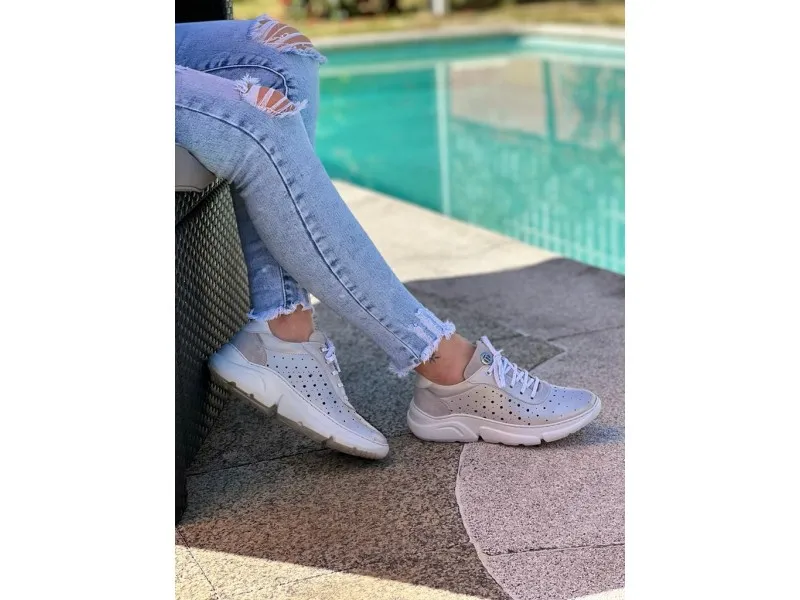 ZAPATO SPORT DE PIEL 3406 NOTTON EN COLOR PLATA