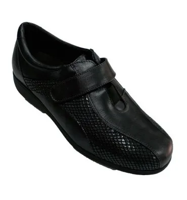 Zapato velcro mujer especial para plantillas muy cómodo Doctor Cutillas en negro