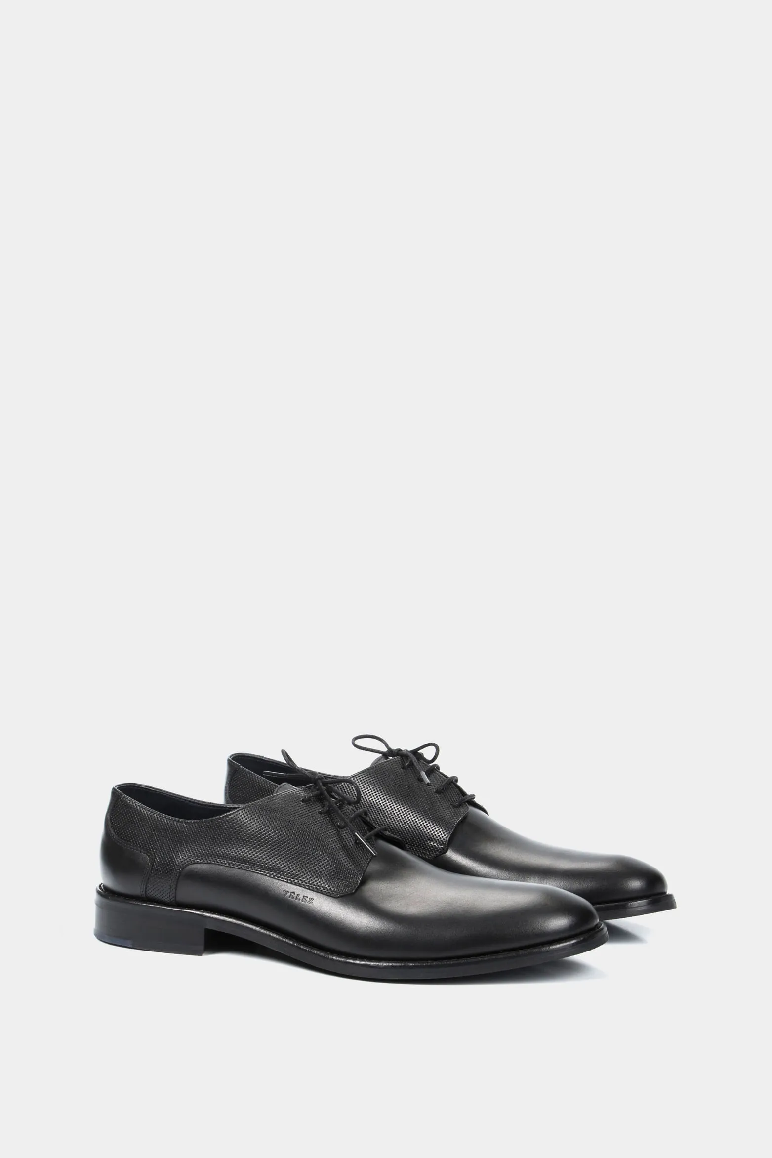 Zapatos cordón formal Humanista de cuero para hombre liso Negro