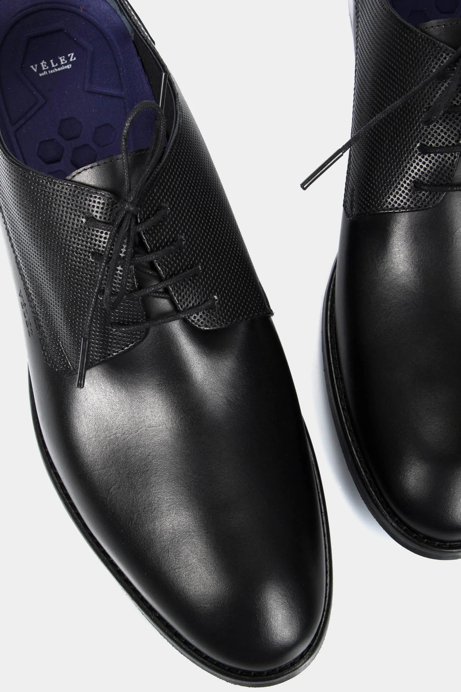 Zapatos cordón formal Humanista de cuero para hombre liso Negro