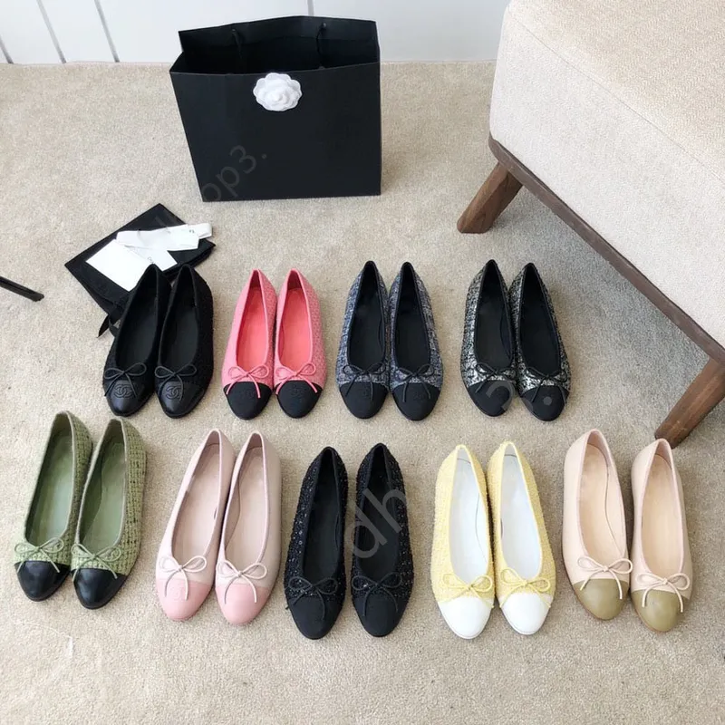 Zapatos de diseñador de la marca de paris zapatos de chanezcan los zapatos ballet negro zapatos mujeres primavera acolchada de c
