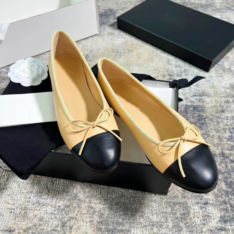 Zapatos de diseñador de la marca de paris zapatos de chanezcan los zapatos ballet negro zapatos mujeres primavera acolchada de c