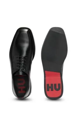 Zapatos Derby de piel de napa con detalle de logo