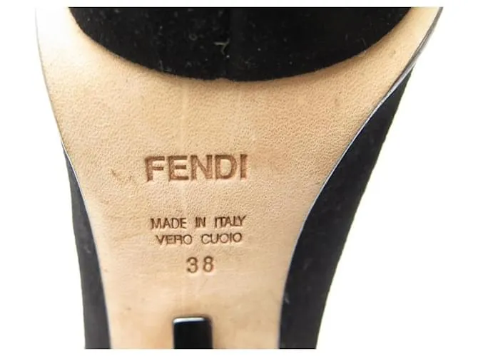 ZAPATOS ZAPATOS FENDI ESCOTE CAMOSCIO 813888 38 ZAPATOS ANTE NEGRO 