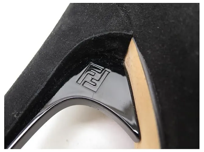 ZAPATOS ZAPATOS FENDI ESCOTE CAMOSCIO 813888 38 ZAPATOS ANTE NEGRO 