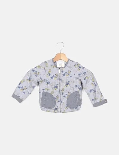 Zara Chaqueta azul estampada
