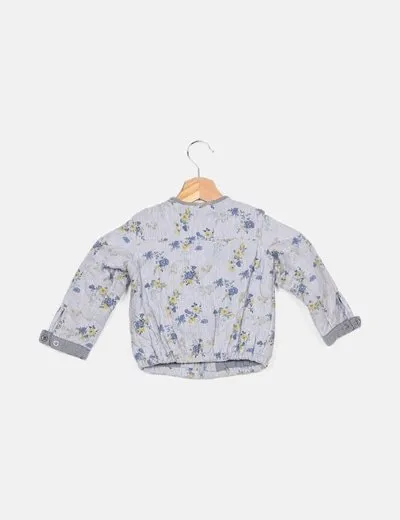 Zara Chaqueta azul estampada